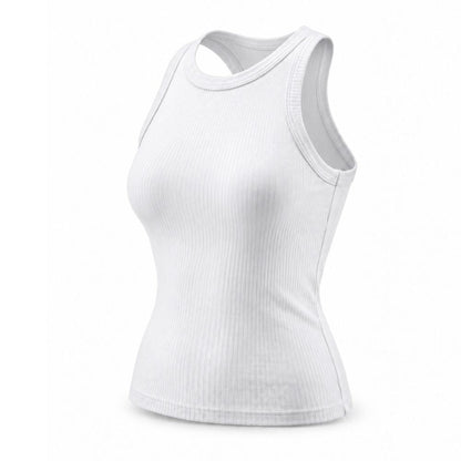 Ribbed Cotton Built-in Bra Tank