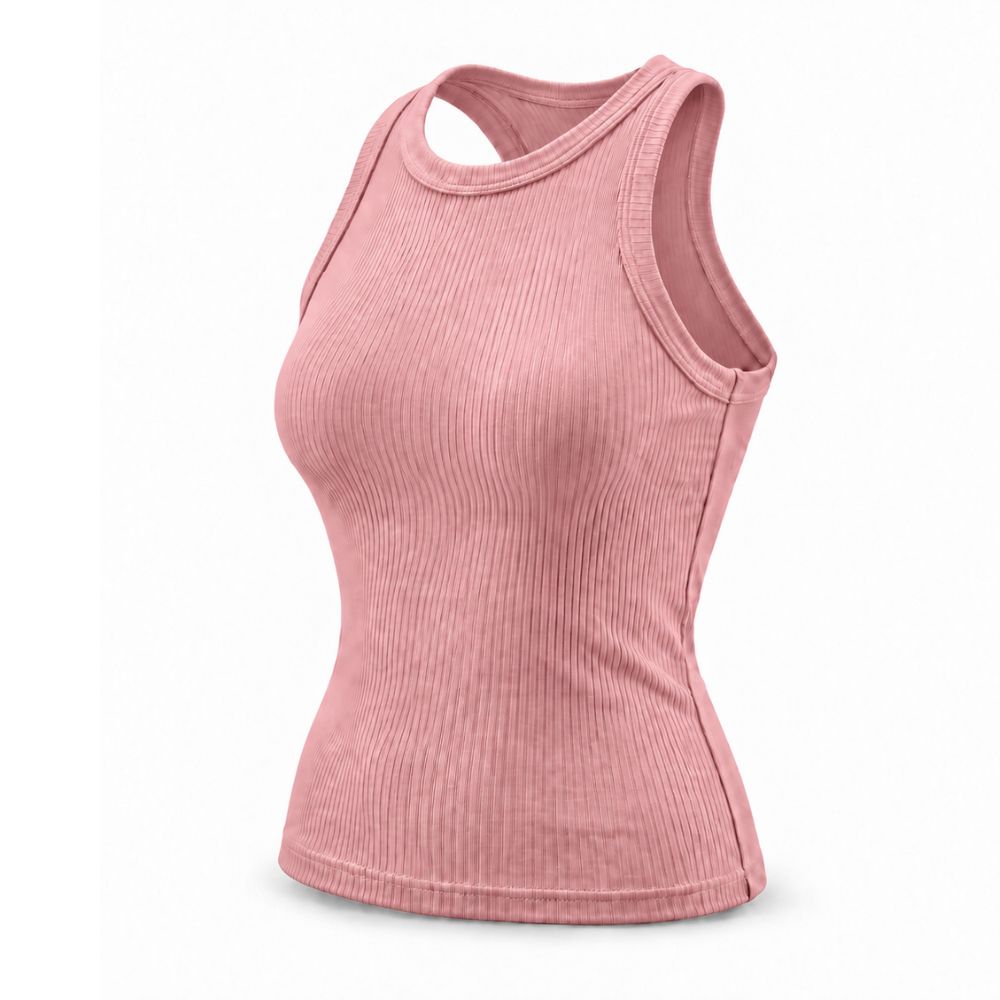Ribbed Cotton Built-in Bra Tank