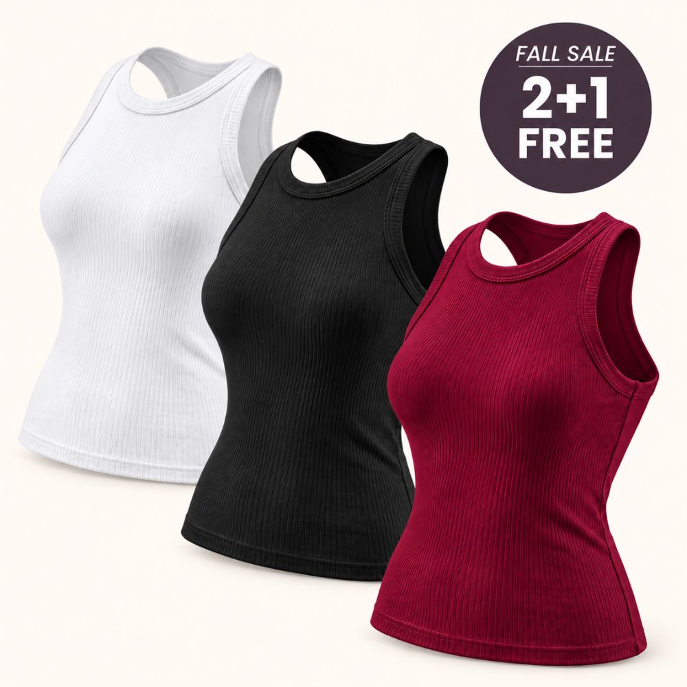 Ribbed Cotton Built-in Bra Tank